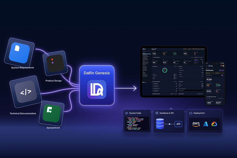 Graphic illustrating Dalfin's AI engineering platform