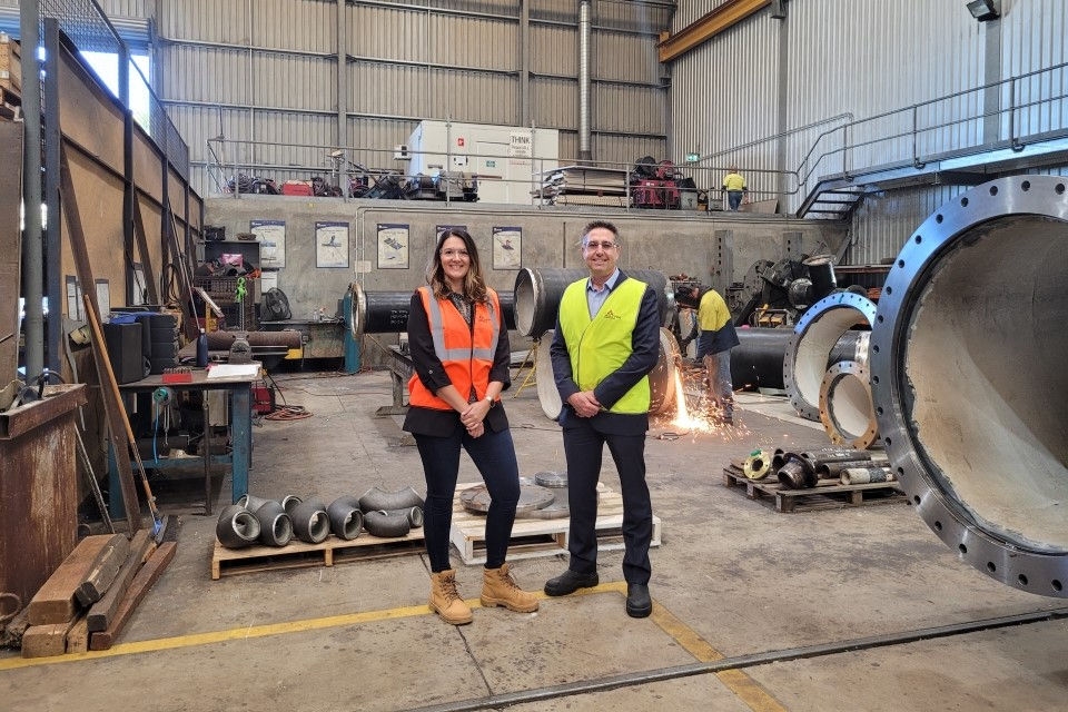 State Director, Aleks Henderson with customer Alltype Engineering