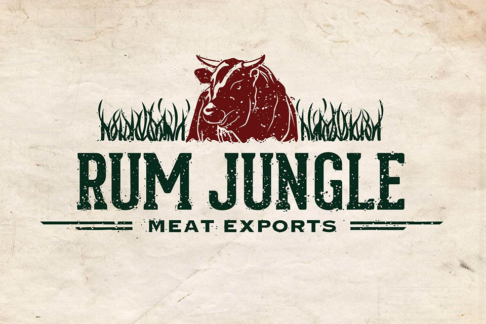 Rum Jungle logo featuring deep red steer 
