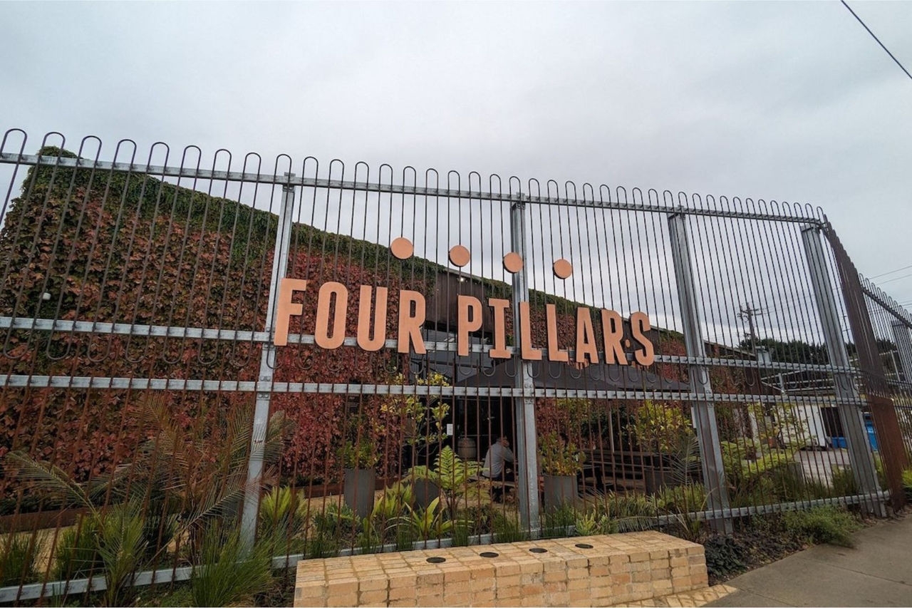 The frontage of the Four Pillars Gin distillery