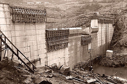 Guthega Dam under construction 1954